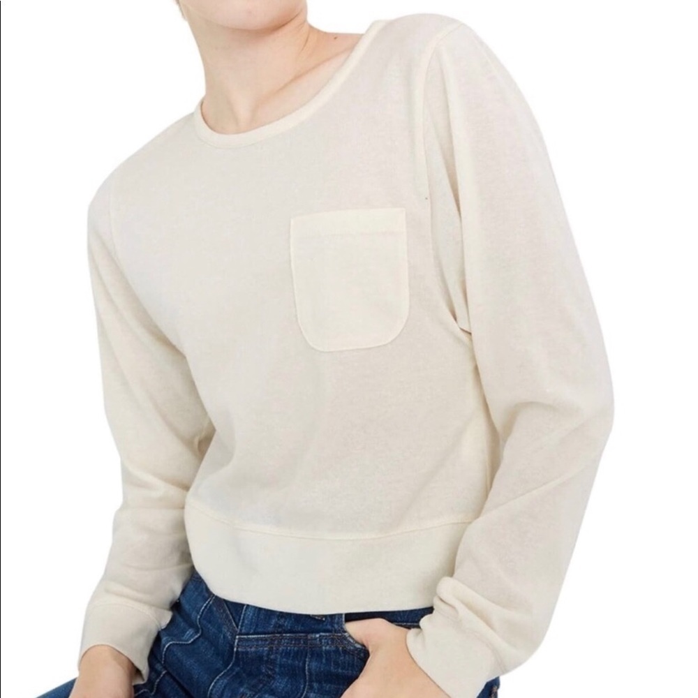 Madewell Dolman Sleeve Pocket Tee Cream Size Medium Style AG242